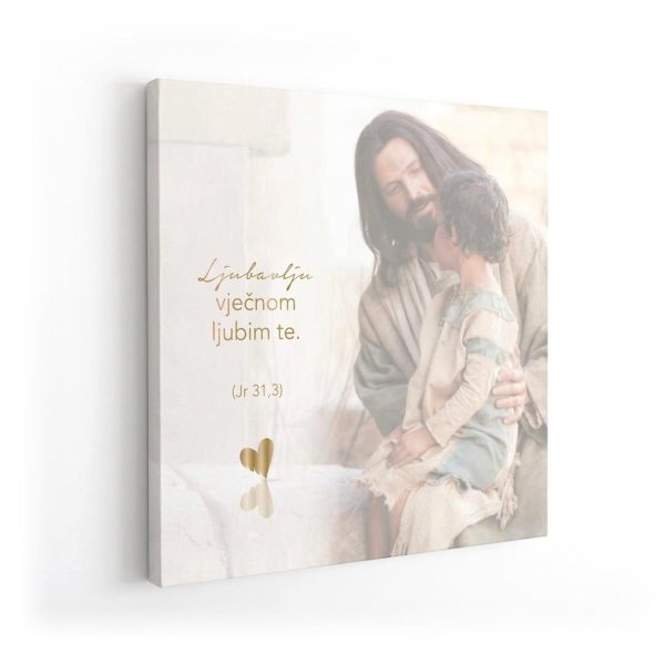 Angellum citat na platnu – “Ljubavlju vječnom ljubim te." (Jr 31, 3) #0234