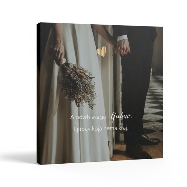 Angellum citat na platnu - "A povrh svega - ljubav. Ljubav koja nema kraj." #0411